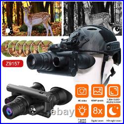 1.28 8X Zoom 4K Night Vision Goggles Binocular Night Vision Head Mounted+32GB