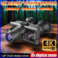 1.28 8X Zoom 4K Night Vision Goggles Binocular Night Vision Head Mounted+32GB