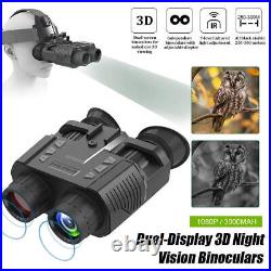 1080P 3D NV8000 Night Vision Binoculars Goggles Head Mount Infrared Night Vision