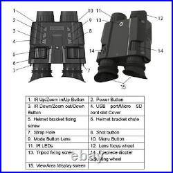 1080P 3D NV8000 Night Vision Binoculars Goggles Head Mount Infrared Night Vision