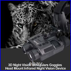 1080P 3D NV8000 Night Vision Binoculars Goggles Head Mount Infrared Night Vision