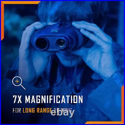 110R Handheld Night Vision Goggles 7X Optical Magnification, Long Range Digi