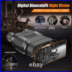 12x Zoomable Night Vision Goggles Digital Binoculars withInfrared Lens, Black