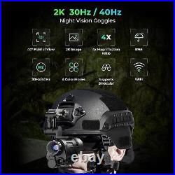 2NVG30 Night Vision Goggles Wide View 40° 940nm IR WiFi Binocular+Metal Bracket