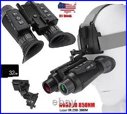 3D 1080P 4K IR Night Vision Binoculars Infrared Head Mounted Goggles NV8300