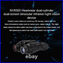 3D 1080P 4K IR Night Vision Binoculars Infrared Head Mounted Goggles NV8300