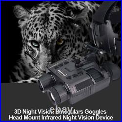 3D 1080P 4K Night Vision Binoculars Infrared Head Mounted Goggles NV8000 US