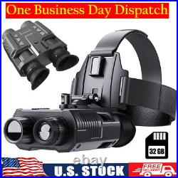 3D 1080P 4K Night Vision Binoculars Infrared Head Mounted Goggles NV8000 with32GB