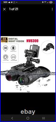 3D 1080P 4K Night Vision Binoculars Infrared Head Mounted Goggles NV8300 /NV8000