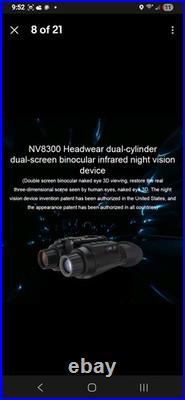 3D 1080P 4K Night Vision Binoculars Infrared Head Mounted Goggles NV8300 /NV8000