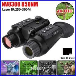 3D 1080P 4K Night Vision Binoculars Infrared Head Mounted Goggles NV8300 with32GB