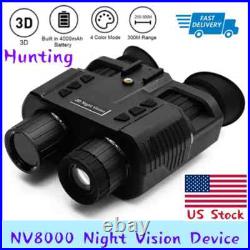 3D 1080P Night Vision Binoculars Goggles Head Mount Infrared Night Vision NV8000