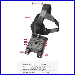 3D/8X Zoom Night Vision Goggles Head Mounted Binoculars Infrared Outdoor Hunting