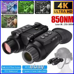 3D Digital Night Vision Goggles Head Mount Binoculars Infrared Hunting Telescope