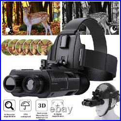 3D Night Vision Goggles Binoculars Digital IR Head Mounted Hunting NV8000 850nm