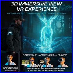 3D VR Night Vision Goggles, 4K Rechargeable Head Mounted Binoculars, Built-in 6X
