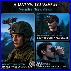 3D VR Night Vision Goggles, 4K Rechargeable Head Mounted Binoculars, Built-in 6X 3D VR Night Vision Goggles, 4K Rechargeable Head Mounted Binoculars, Built-in 6X