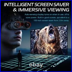 3D VR Night Vision Goggles, 4K Rechargeable Head Mounted Binoculars, Built-in 6X
