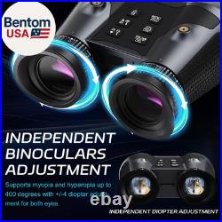 3D VR Night Vision Goggles Rechargeable Head Mounted Binoculars, Built-In Gian