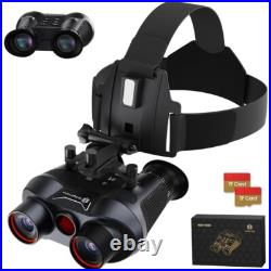 3D VR Night Vision Goggles Rechargeable Head Mounted Binoculars, Built-in Giant