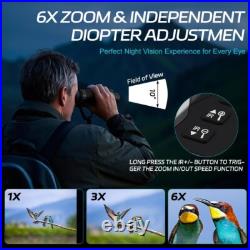 3D VR Night Vision Goggles Rechargeable Head Mounted Binoculars, Built-in Giant
