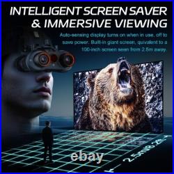 3D VR Night Vision Goggles Rechargeable Head Mounted Binoculars, Built-in Giant