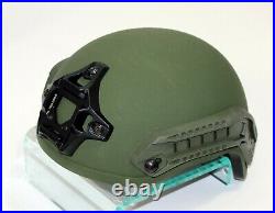 3m Ceradyne Combat High Cut Gunfighter Ballistic Helmet + Rails Nvg Mount Od Med