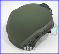 3m Ceradyne Combat High Cut Gunfighter Ballistic Helmet + Rails Nvg Mount Od Med