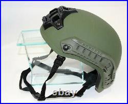 3m Ceradyne Combat High Cut Gunfighter Ballistic Helmet + Rails Nvg Mount Od Med