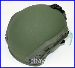 3m Ceradyne Combat High Cut Gunfighter Ballistic Helmet + Rails Nvg Mount Od Med