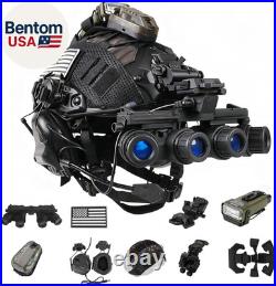 4 in 1 Tactical Helmet with Headset Cover NVG Mount Airsoft Cosplay Gear