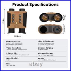 4K 3D Head Mounted Night Vision Goggles Rechargeable Hands Free IR NV Binoculars 4K 3D Head Mounted Night Vision Goggles Rechargeable Hands Free IR NV Binoculars