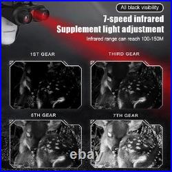 4K 3D VR Night Vision Goggles Binoculars 6X Zoom Digital IR Head Mounted Sight