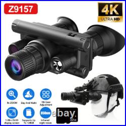 4K 40MP 8X Digital IR Night Vision Goggles Binoculars Head Mounted Hunting