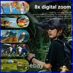 4K 40MP 8X Digital IR Night Vision Goggles Binoculars Head Mounted Hunting