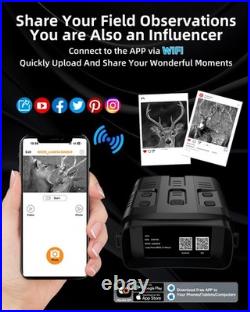 4K Day/Night Vision Goggles App Night Vision Binoculars Up to 2642 FT Vie