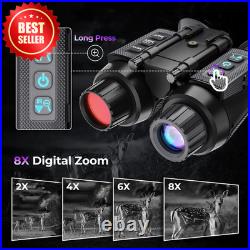 4K Head Mount Night Vision Goggles Binocular 8X Zoom IR Focus Hunting US 4K Head Mount Night Vision Goggles Binocular 8X Zoom IR Focus Hunting US