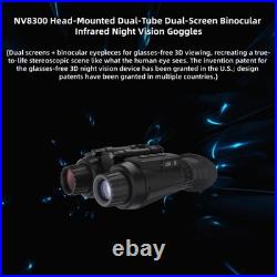 4K Infrared Night Vision Binocular Helmet 3D Goggles Adjustable IPD Outdoor