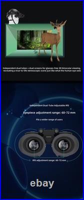 4K Infrared Night Vision Binocular Helmet 3D Goggles Adjustable IPD Outdoor