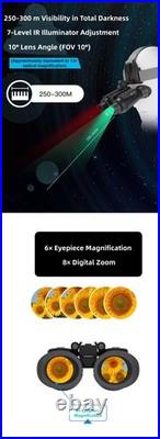 4K Infrared Night Vision Binocular Helmet 3D Goggles Adjustable IPD Outdoor