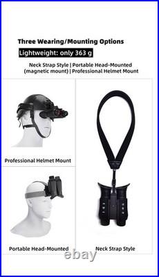 4K Infrared Night Vision Binocular Helmet 3D Goggles Adjustable IPD Outdoor