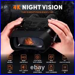 4K Infrared Night Vision Goggles with 32GB Card & 4000mAh Rechargeable Battery
