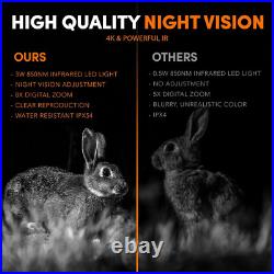 4K Infrared Night Vision Goggles with 32GB Card & 4000mAh Rechargeable Battery