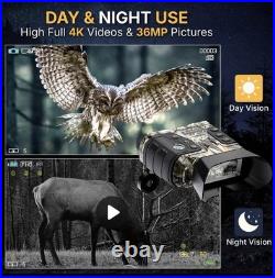 4K Night Vision Goggles 1300FT Range Flashlight Compass 5000mAh Battery