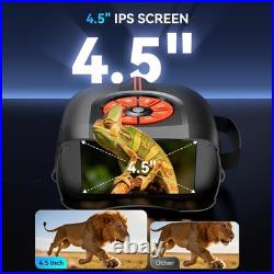 4K Night Vision Goggles, 4.5 IPS Screen IR Binoculars with 10X Zoom for Adults
