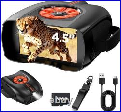 4K Night Vision Goggles, 4.5 IPS Screen IR Binoculars with 10X Zoom for Adults