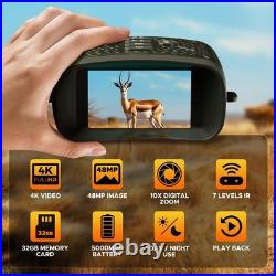 4K Night Vision Goggles 48MP Infrared Binoculars for Hunting Camping Wildlif