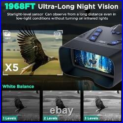 4K Night Vision Goggles, 58MP Full-Color Night Vision Binocular with 10000mAh R