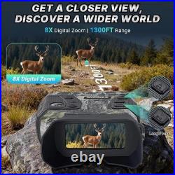4K Night Vision Goggles 8X Zoom, 1300FT Range for Camping & Security Enthus
