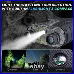 4K Night Vision Goggles 8X Zoom, 1300FT Range for Camping & Security Enthus